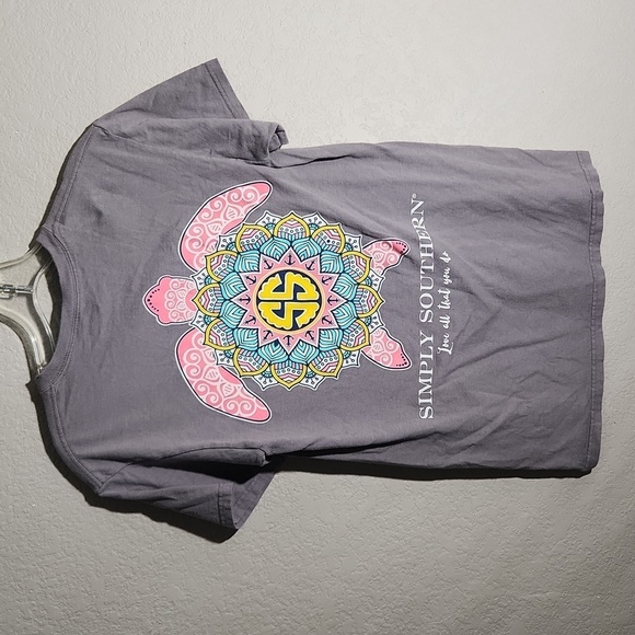 Simply Southern Shirt Womens Size S  Turtle Gray Summet Tee - Picture 1 of 8